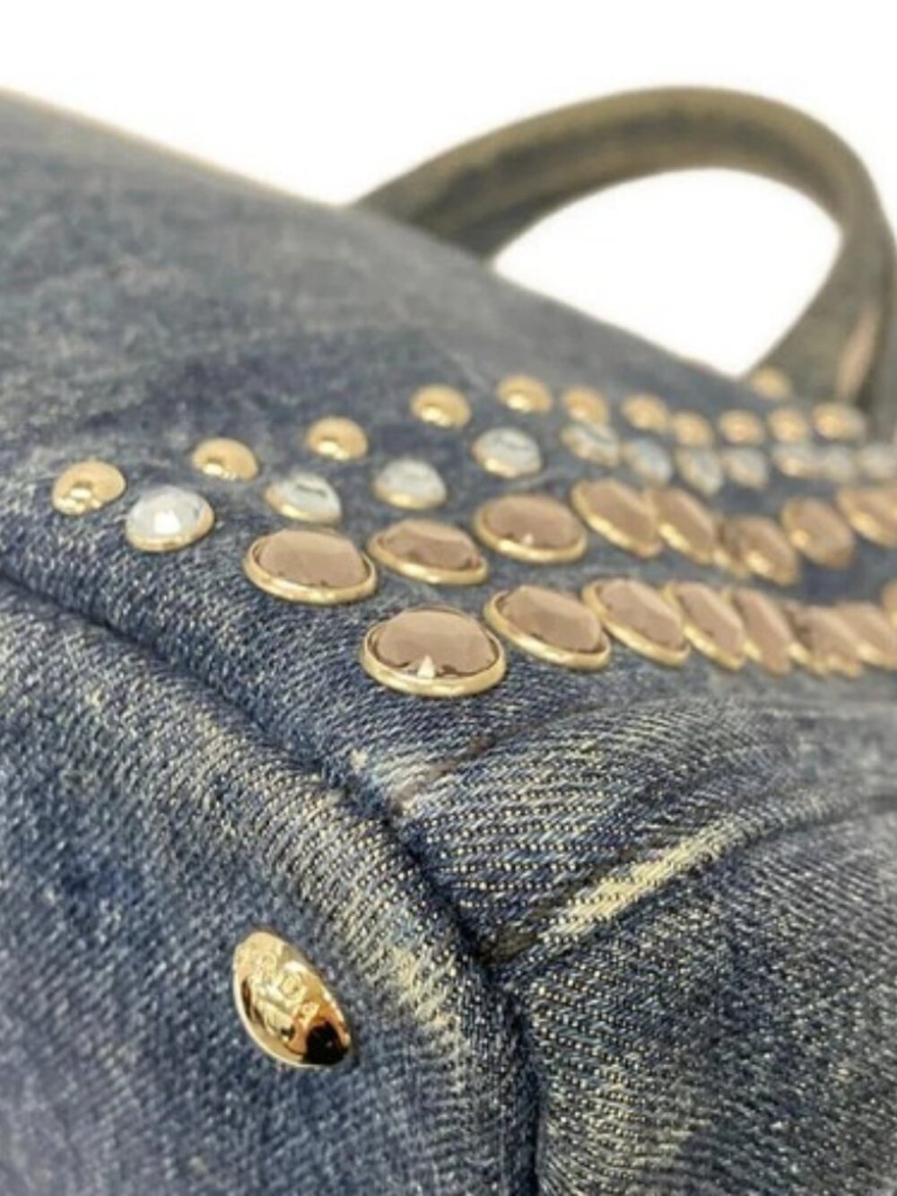 PRADA Canapa B26420 Blue Denim - Tote Bag - Picture 6 of 10